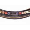 Product images for luxury horse browband with snaps ember's glow