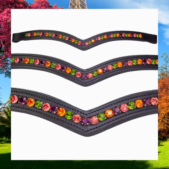 Product image for Fall in Paris Luxury Equestrian Tack Crystal browband for horse bridle