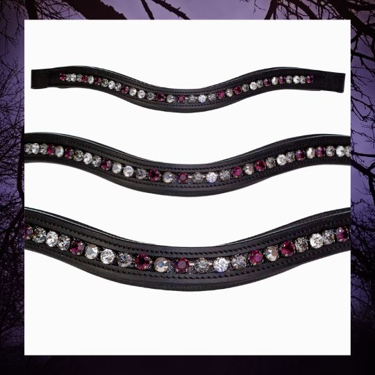 Raven's Ritual Crystal browband for horse bridle