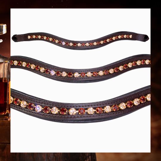 Product image for Whiskey and Wine rhinestone browband for horse bridle