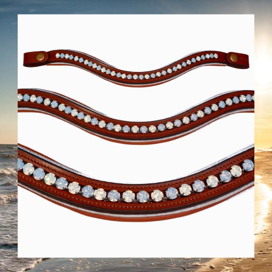 Product image for Hampton shores Crystal snap-on browband for horse bridle