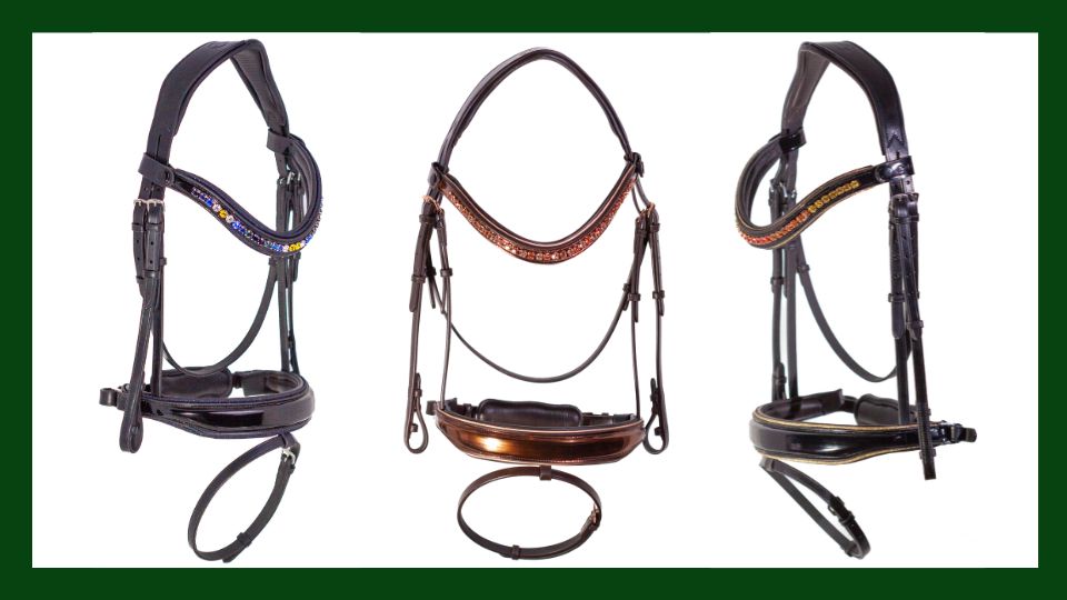 Crystal bridles with rhinestones button