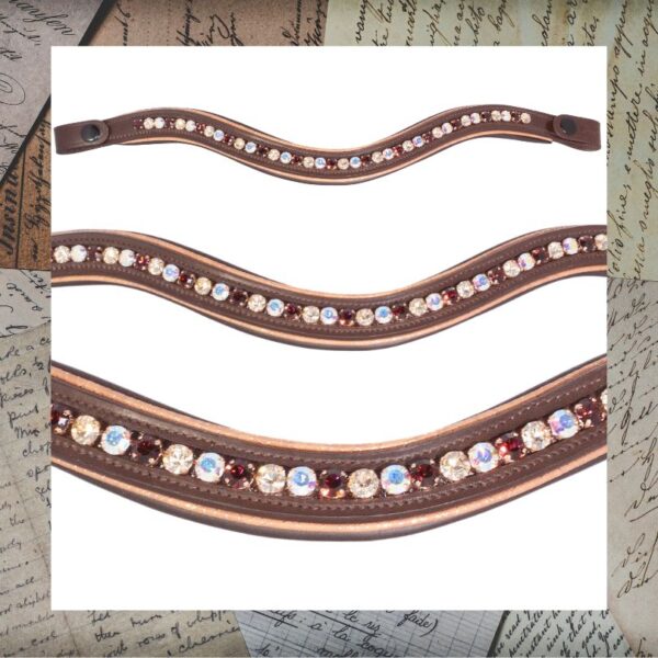 Vintage Allure Rhinestone Browband with snaps for horse bridles